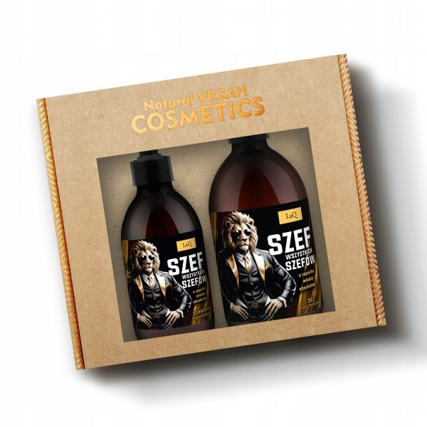 LaQ Szef Wszystkich Szefów, zestaw do pielęgnacji ciała, żel pod prysznic 500ml + szampon 300ml