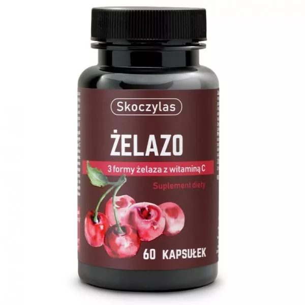 Skoczylas Żelazo 3 formy żelaza z witaminą C suplement diety 60 kapsułek