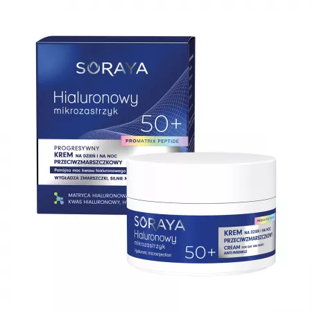 Soraya Hialuronowy Mikrozastrzyk Pro Matrix, krem przeciwzmarszczkowy 50+, 50ml