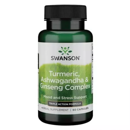Swanson FS Turmeric, Ashwagandha & Ginseng 60 kaps