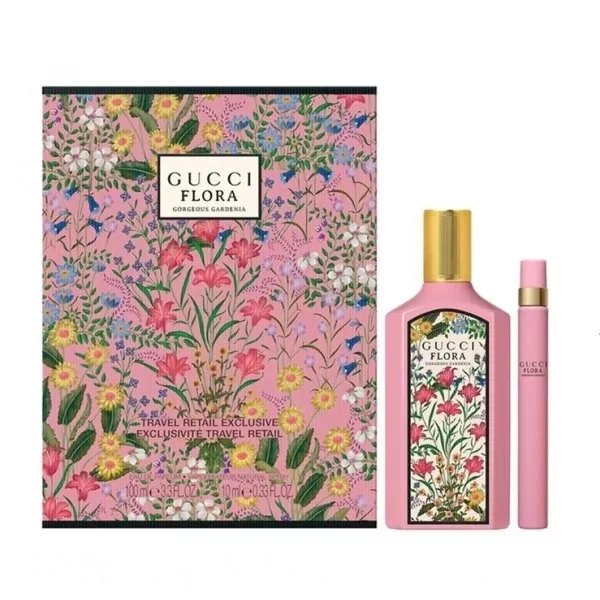 Gucci Flora Gorgeous Gardenia zestaw woda perfumowana spray 100ml + woda perfumowana 10ml (W)