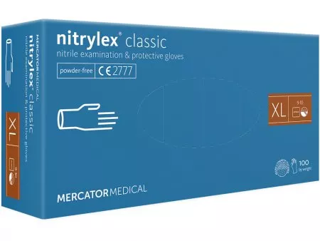 Mercator Nitrylex Classic, rękawiczki nitrylowe, niebieskie, rozmiar XL, 100szt