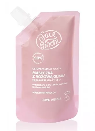FaceBoom detoksykująco - kojąca maseczka z różową glinką, 40g