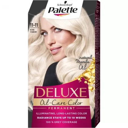 Schwarzkopf Palette Deluxe Oil-Care Color farba do włosów trwale koloryzująca z mikroolejkami 11-11 Ultra Tytanowy Blond