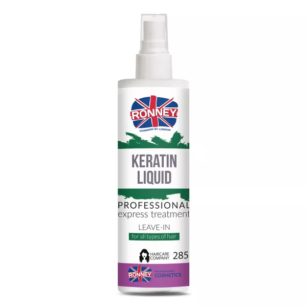 Ronney Professional Keratin Liquid, spray wygładzający włosy z płynną keratyną bez spłukiwania, 285ml