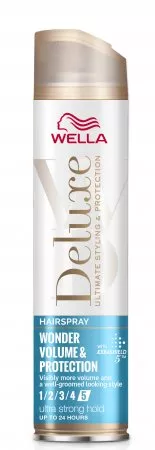 Wella Deluxe Wonder Volume & Protection, ultra mocny lakier do włosów na objętość, 250ml