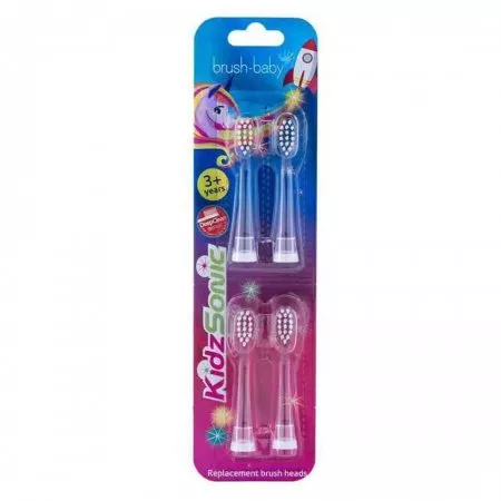 Brush-Baby KidzSonic wymienne końcówki do szczoteczki sonicznej dla dzieci 3-6 lat 4szt.