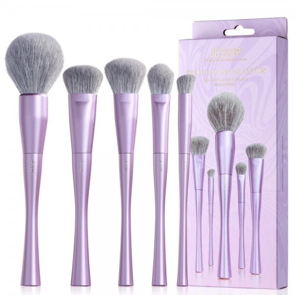Jessup Luxury Purple Face Makeup Brush zestaw pędzli T514 5szt.