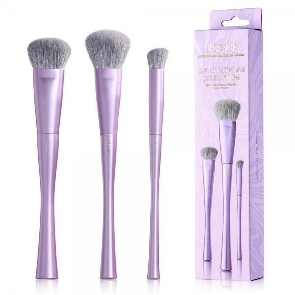 Jessup Luxury Purple Face Coverage Trio Makeup Brush zestaw pędzli do makijażu T513 3szt.