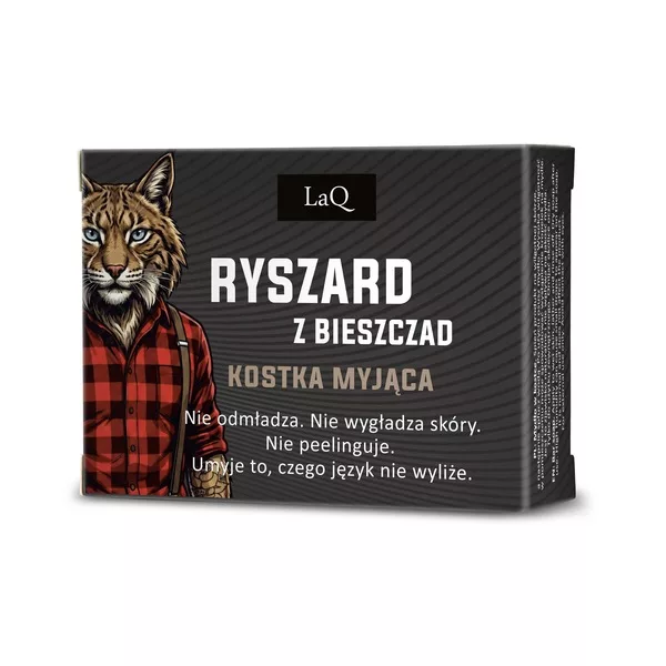 LaQ Ryszard z Bieszczad, mydło dla facetów, czarna kostka, 80g