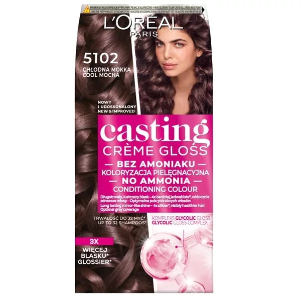 L'Oreal Paris Casting Crème Gloss Farba do włosów 5102 Chłodna mokka