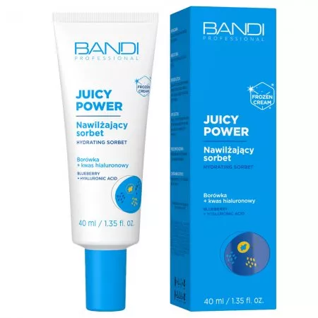 Bandi Juicy Power, nawilżający sorbet do twarzy, borówka + kwas hialuronowy, 40ml