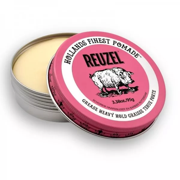 Reuzel Pink Heavy Grease, różowa pomada woskowa do włosów, 95g