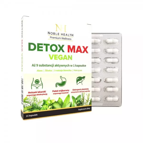 Noble Health Detox Max Vegan suplement diety 21 kapsułek