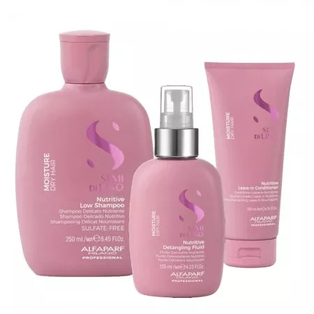 Alfaparf Milano Semi Di Lino Moisture, zestaw do włosów suchych, szampon + odżywka + fluid