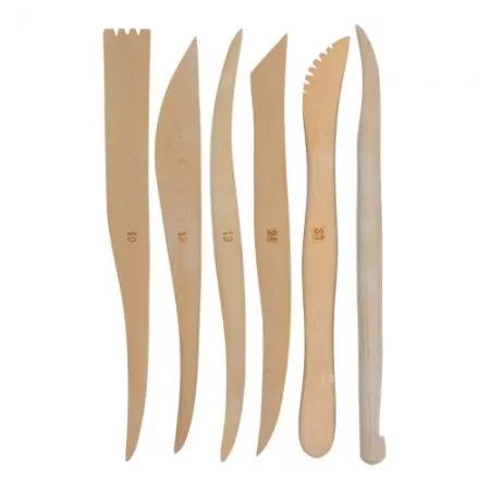 Kryolan Zestaw drewnianych szpatułek do modelowania, 6 szt.