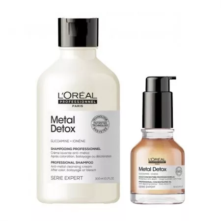 Loreal Metal Detox, zestaw po koloryzacji oraz dekoloryzacji szampon + olejek