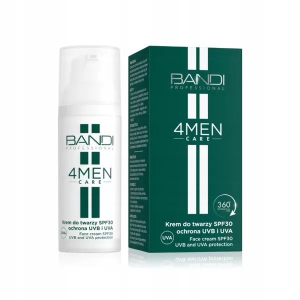 Bandi 4MEN Care, krem do twarzy SPF30 ochrona UVB i UVA, 50ml