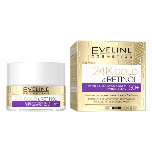 Eveline Gold & Ceramidy 50+, liftingujący krem do twarzy, 50ml