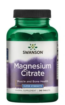 Swanson, cytrynian magnezu, 240 tabletek