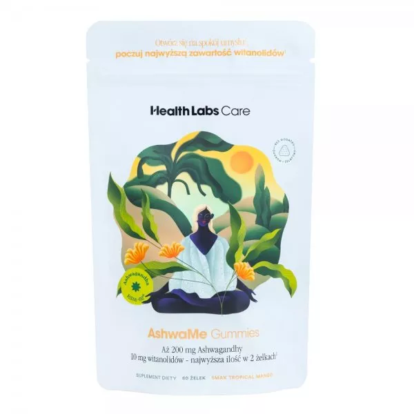 HealthLabs AshwaMe Gummies ashwagandha w żelkach wspierająca odporność na stres suplement diety 60szt