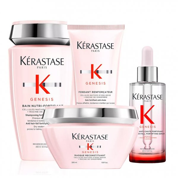Kerastase Genesis, zestaw przeciw utracie gęstości włosów, szampon + odżywka + serum + maska, 250ml + x2 200ml + 90ml