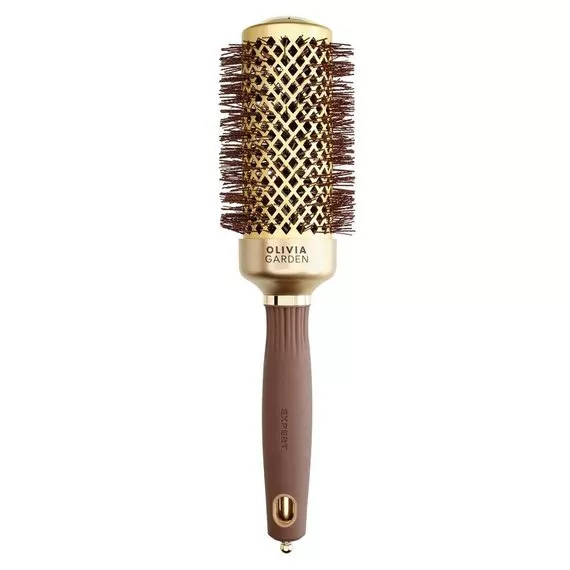 Olivia Garden Expert Blowout Shine, szczotka do modelowania włosów, Wavy Bristles Gold&Brown 45mm