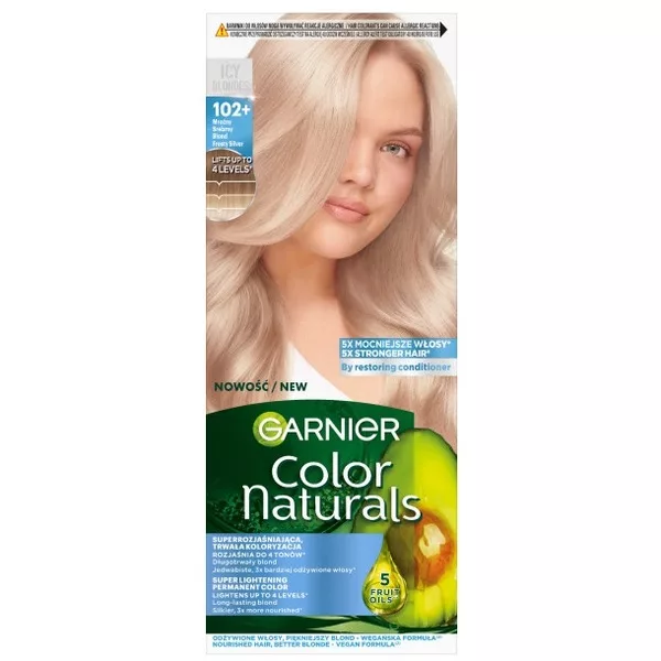 Garnier Color Naturals odżywcza farba do włosów 102+ Mroźny Srebrny Blond