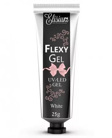 Elisium, żel do przedłużania paznokci Flexygel White, 25 g