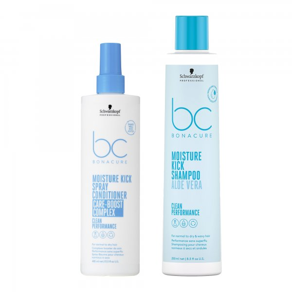 Schwarzkopf BC Moisture Kick, zestaw nawilżający do włosów suchych, szampon 250ml + odżywka w sprayu 200ml
