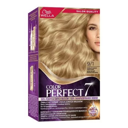 Wella Color Perfect 7, farba do włosów, 9/1 popiel bardzo jasny blond, 50ml