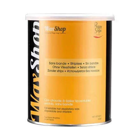 Peggy Sage, wosk do depilacji na gorąco, rozpuszczalny do każdego typu skóry, miodowy, 800ml