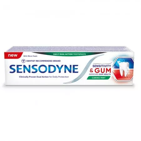 Sensodyne Nadwrażliwość & Dziąsła Mint pasta z fluorem do nadwrażliwych zębów i dziąseł o smaku miętowym 75ml