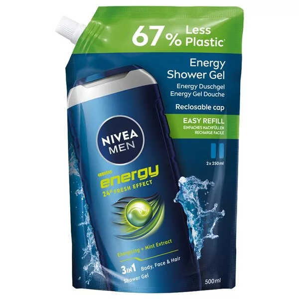 Nivea Men Energy żel pod prysznic opakowanie uzupełniające 500ml