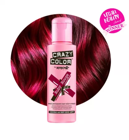 Crazy Color, toner odżywczy do włosów, Ruby Rouge - rubinowy róż, nr 66, 100ml