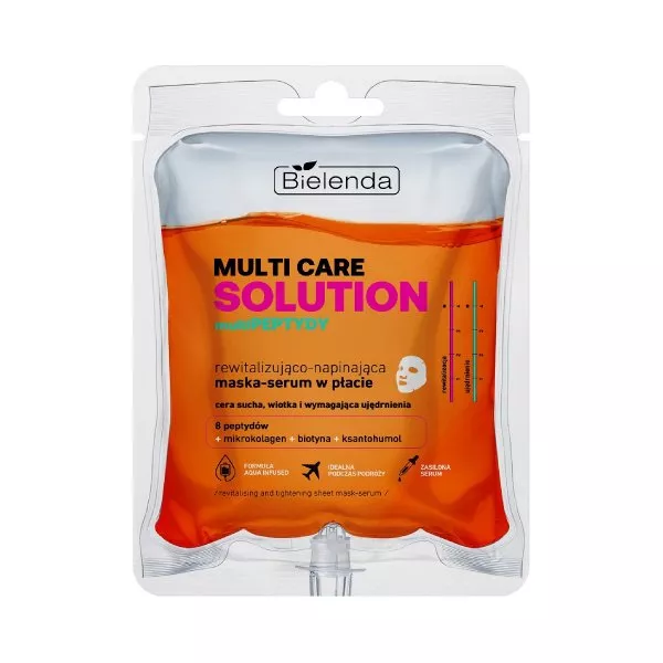 Bielenda Multi Care Solution MultiPEPTYDY, rewitalizująco - napinająca maska-serum w płacie, 1szt.