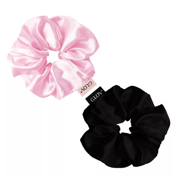 Glov Satin Scrunchies satynowe gumki do włosów S Pink/Black 2szt