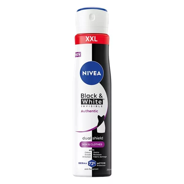 Nivea Black& White Invisible Authentic antyperspirant spray 250ml (W)