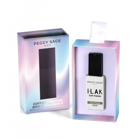 Peggy Sage I-LAK Top Finish, top hybrydowy w edycji limitowanej, silver flakes, 11ml