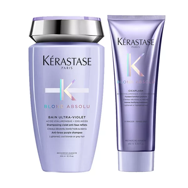 Kérastase Blond Absolu, zestaw do pielęgnacji włosów blond, kąpiel neutralizująca + odżywka, 2x 250ml