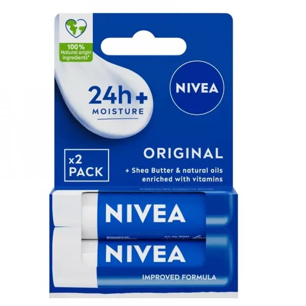 Nivea Pielęgnująca pomadka do ust Original 2x4.8g