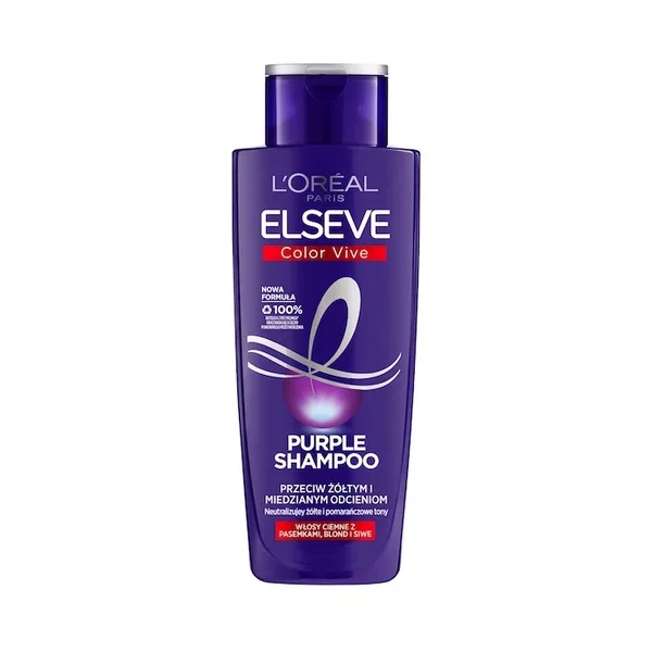 L'Oreal Paris Elseve Color-Vive Purple Szampon do włosów farbowanych blond i rozjaśnianych neutralizujący żółte i miedziane odcienie, 200ml