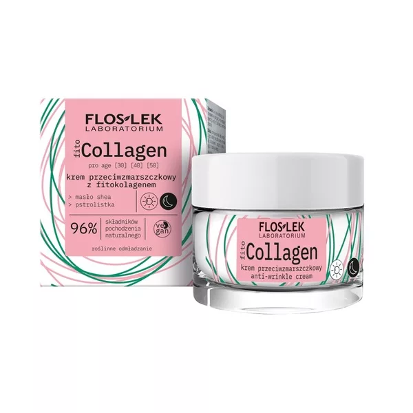 FlosLek fitoCollagen Pro Age krem przeciwzmarszczkowy z fitokolagenem na dzień i na noc 50ml