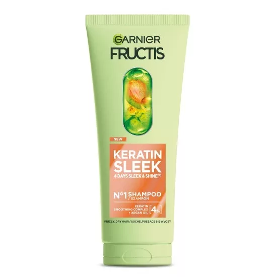 Garnier Fructis Keratin Sleek szampon do włosów suchych i puszących się 200ml
