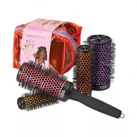 Olivia Garden Multibrush Travel Kit, zestaw podróżny 4w1, szczotka do włosów z wymiennymi końcówkami, 4szt