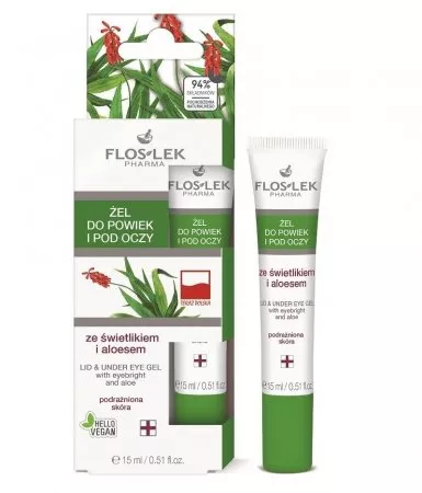FlosLek Żel do powiek i pod oczy ze świetlikiem i aloesem 15ml