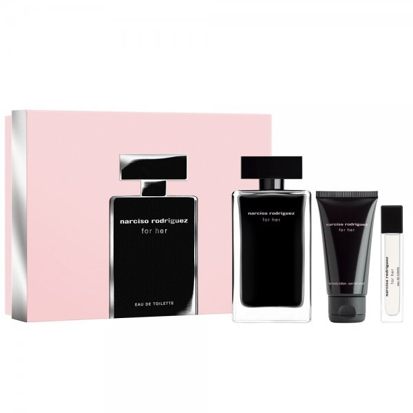 Narciso Rodriguez For Her zestaw woda toaletowa spray 100ml + balsam do ciała 50ml + woda toaletowa spray 10ml (W)