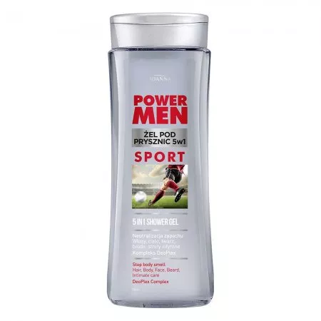 Joanna Power Men, żel pod prysznic 5w1 SPORT DeoPlex, 300ml