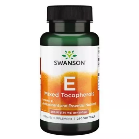 Swanson Witamina E mieszanka 200IU 250 kapsułek żelowych