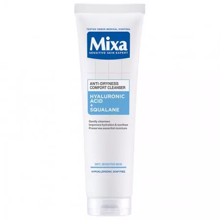 Mixa Comfort Cleanser żel do mycia twarzy przeciw przesuszeniom Kwas hialuronowy + Skwalan 150ml